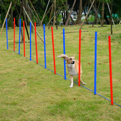 Pawhut Pet Agility Set Training Dogs Outdoor Outward Play Adjustable Pole - Image 9