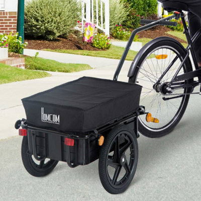 HOMCOM Cargo Trailer Bike with Carrier Utility Luggage - Black - Image 7