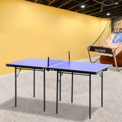 Homcom A90-082 Folding Mini Table Tennis Set With Net – Portable, Foldable Ping Pong Table (153L X 76.5W X 67H Cm) - Image 4