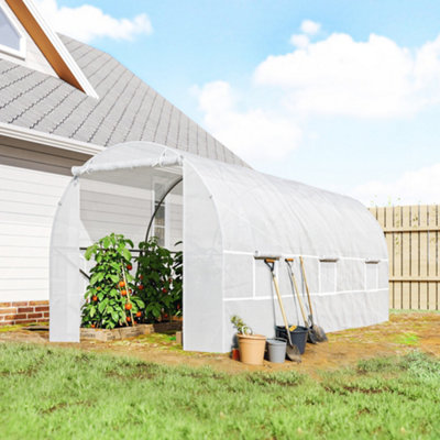 Outsunny 4.5 X 2M Walk-In Polytunnel Greenhouse For GardenGalvanised Steel from B&Q