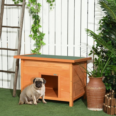 Pawhut 82Cm Elevated Dog Kennel Wooden Pet House Outdoor With Open Top - Image 5
