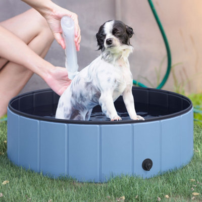 Pawhut Pet Cat Dog Swimming Pool Indoor Outdoor Bathing Foldable Inflate 100Cm