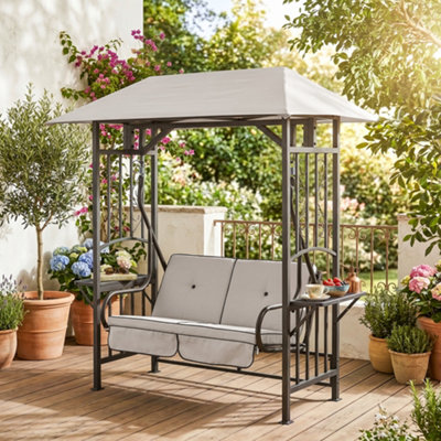 Outsunny Outdoor Garden 2 Seater Canopy Swing Seat Porch Loveseat Hammock Chair from B&Q
