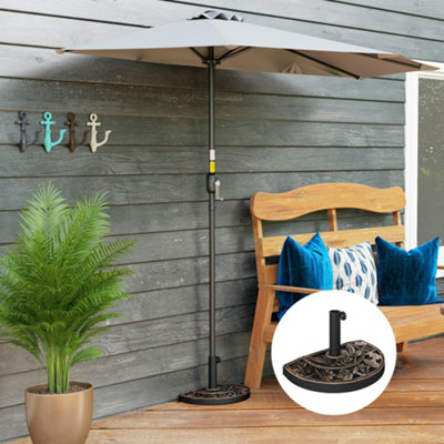 B&Q -  9Kg Half Round Parasol Umbrella Base Resin Outdoor Garden Furniture