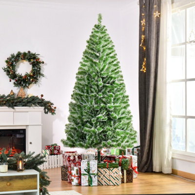 Homcom Home Decoration Artificial Christmas Tree Xmas Gift Metal Stand 7Ft