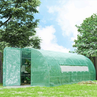 Outsunny 6 X 3M Reinforced Walk-In Polytunnel Garden Greenhouse Steel Frame from B&Q