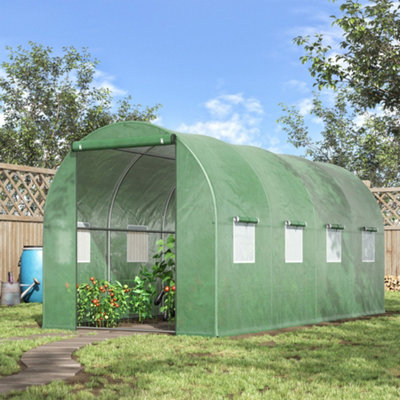 B&Q -  4 X 2M Polytunnel Walk-In Garden Greenhouse With Zip Door And Windows