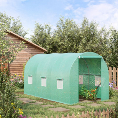 B&Q -  4 X 2 X 2 M Polytunnel Greenhouse With Roll-Up Door And 6 Windows