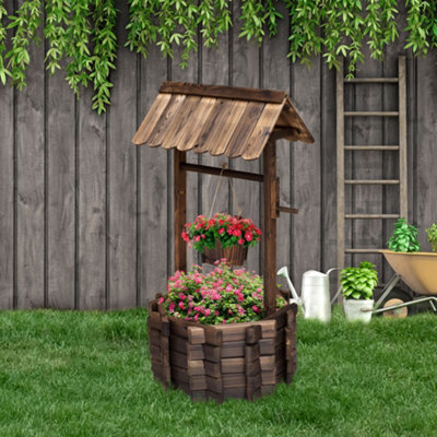 Outsunny Wishing Well Planter Bucket Home Decoration Garden Outdoor Backyard from B&Q