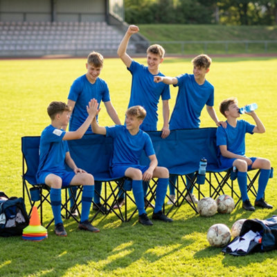 Outsunny 6 Seater Portable Folding Bench System - Blue - Image 8