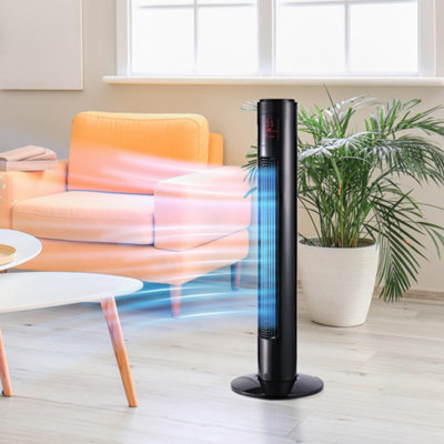 Homcom 38 Inch Tower Fan With 70 Degree Oscillation 3 Speed And 3 Mode Indoor Black from B&Q