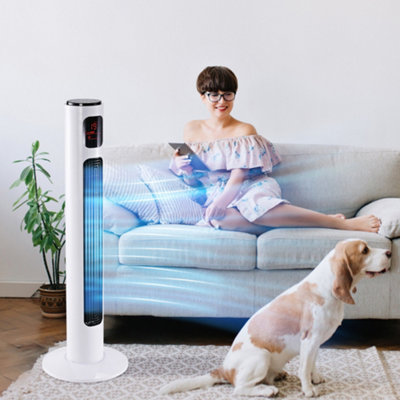 Homcom 38 Inch Tower Fan With Oscillation 3 Speed And 3 Mode Indoor White from B&Q