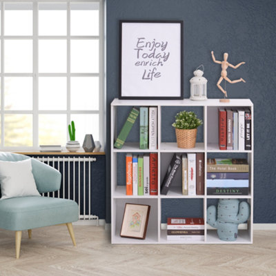 Homcom 9 Cube Storage Unit Cabinet Bookcase Display Shelves Chipboard - White