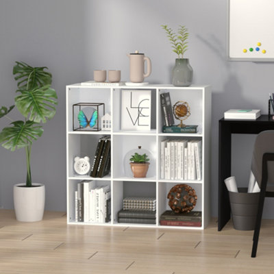B&Q -  9 Cube Storage Cabinet Bookcase Bookshelf Home Office ShelfWhite