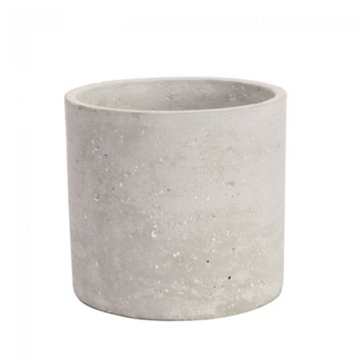 Round Cement Plant PotIndustrial Style. (H11 Cm) No Drainage Holes. from B&Q