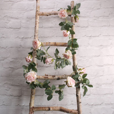 Artificial Light Pink Rose And Foliage Garland. Length 175 CmDiameter 8 CmWeddings And Events Décor. from B&Q