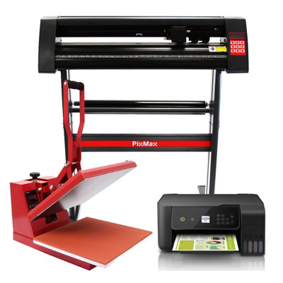 Pixmax 38Cm Clam Heat Press, Vinyl Cutter, Printer