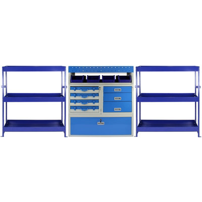 Monster Racking Tempest Metal Van Racks Shelving Tool Storage Units BlueSteel Racking Bays & Drawers from B&Q