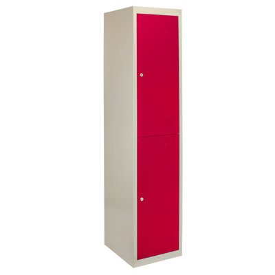 Monstershop Red Metal Storage Lockers - Two Doors, Flatpacked,