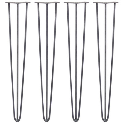 Monstershop Unisex Silver 4 X 28" Hairpin Legs - 3 Prong - 10Mm - Raw Steel In - Image 4
