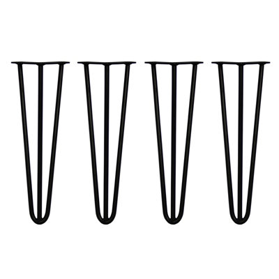 B&Q -  4 X Hairpin Leg16Black3 Prong12M