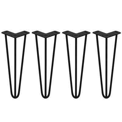 Monstershop 4 X Hairpin Leg - 14 - 3 Prong - 10M Black