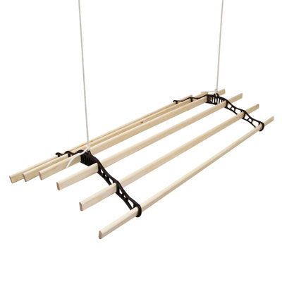 Monstershop Clothing Airer Ceiling Pulleys - 1.8M Black