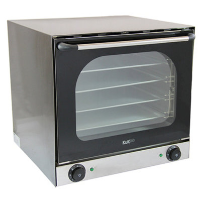 MonsterShop Electric Convection Oven  Twin Fanassisted 4 Trays Aluminium  Commercial Baking from B&Q