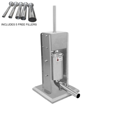 Monstershop Sausage Stuffer Kit Filler Maker 304 Stainless Steel Heavy Duty Commercial Meat Machine Vertical Manual 2 Speeds 5L
