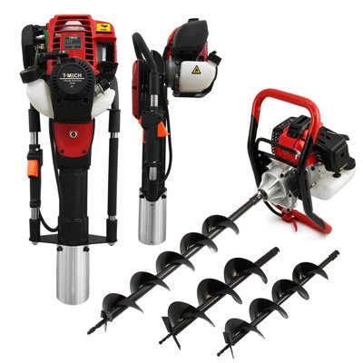 T-Mech Earth Auger And 4 Stroke Post Driver Black/Red