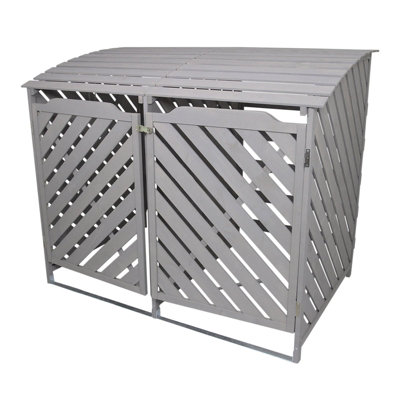 MonsterShop Grey Wash Double Wheelie Bin Storage from B&Q