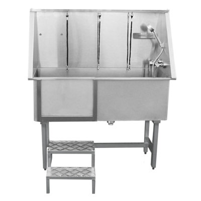 MonsterShop Pet Dog Bath Steel Tub Washing Station 400mm from B&Q