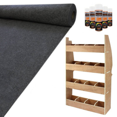Monster Racking 11Sqm Anthracite Van LiningGlue & Citroen Berlingo Rack from B&Q