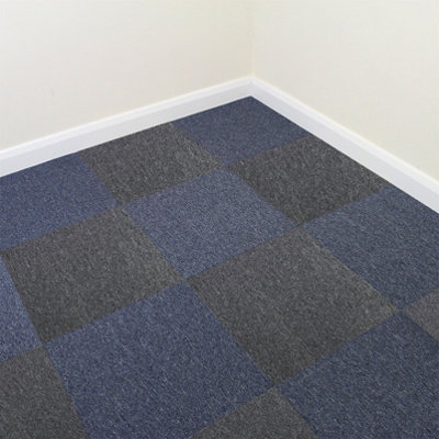 MonsterShop 40 X Carpet Tiles 10M2 Storm Blue And Anthracite from B&Q