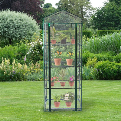MonsterShop Mini Greenhouse 4 Tier With Plastic Cover from B&Q