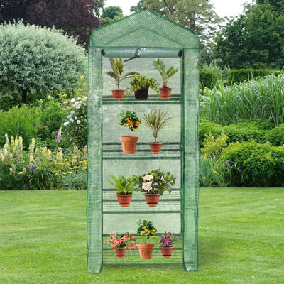 MonsterShop Greenhouse 4 Tier With Pe Cover from B&Q