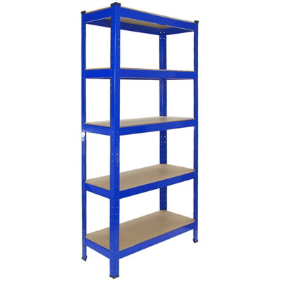 Monstershop T-Rax Pack Of 2 Garage Shelving Units - 5 Tier Heavy Duty Rack For Storage Steel Utility Shelves