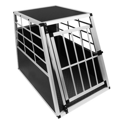 Monstershop Grey/Black Car Pet Crate - Single Door Large