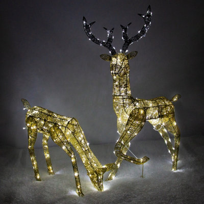 Monstershop Up Reindeer Stag & Doe Set Light/Gold