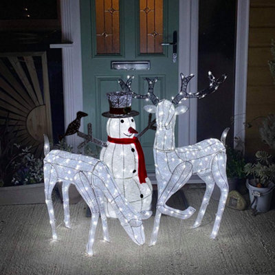 MonsterShop Light Up Reindeer StagDoe And Snowman from B&Q