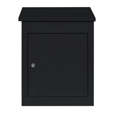 MonsterShop Black Secure Lockable Parcel Post Box from B&Q