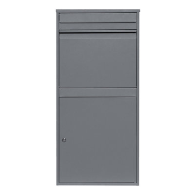 MonsterShop Grey Secure Lockable Parcel Post Box Xl from B&Q