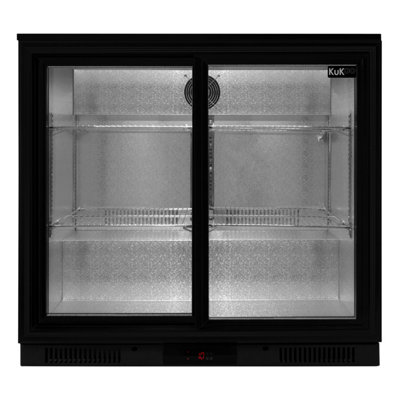 MonsterShop Back Bar Fridge CoolerSliding Double Door from B&Q