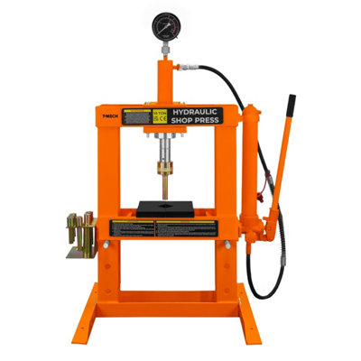 T-Mech Hydraulic Shop Press 10 Ton Tonne Bench Mount Pressure Gauge Workshop Garage from B&Q
