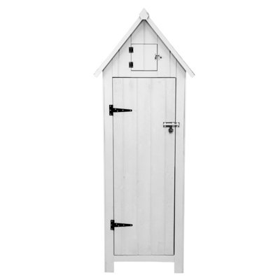 MonsterShop Wooden Garden Storage Shed - White