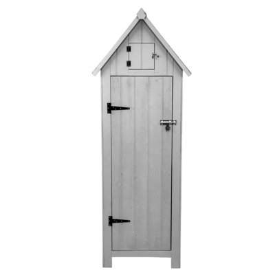 MonsterShop Wooden Garden Storage Shed - Grey