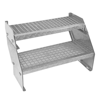 Monstershop Unisex Silver Adjustable 2 Section Galvanised Staircase - 600Mm Wide In - Image 3