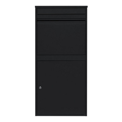 MonsterShop Black Secure Lockable Parcel Post Box Xl from B&Q