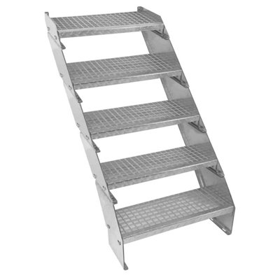 Metal Staircase 5 Section Adjustable Height Galvanised Steel Steps 60Cm / 600Mm 5055986186397 - Image 3