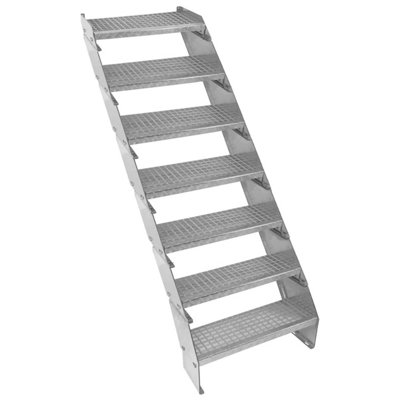 Metal Staircase 7 Section Adjustable Height Galvanised Steel Steps 60Cm / 600Mm 5055986186410 - Image 4